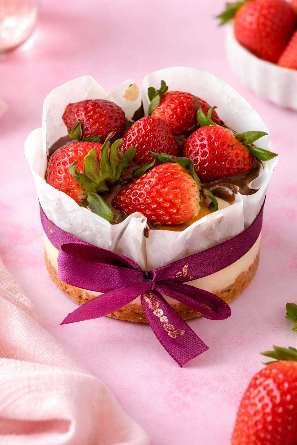 mini Nutella strawberry cheesecake